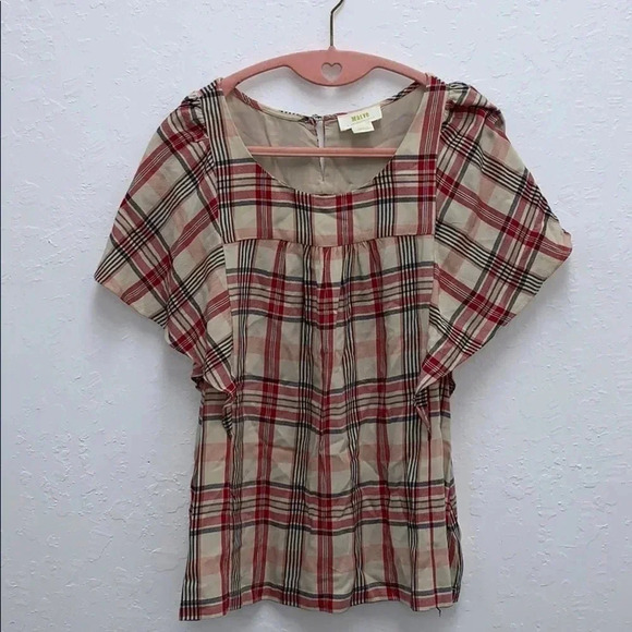 Anthropologie Maeve Priscilla Plaid Women’s Blouse Size Small - Picture 2 of 5